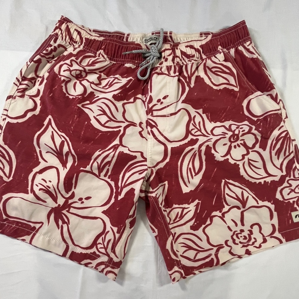 Tropical Floral Swim Trunks for Men
